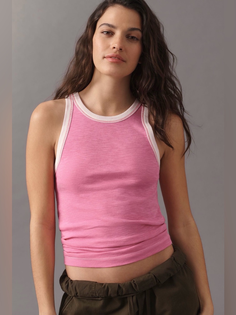 Pilcro Anthropologie Austin Racerback Tank Pink Size Medium